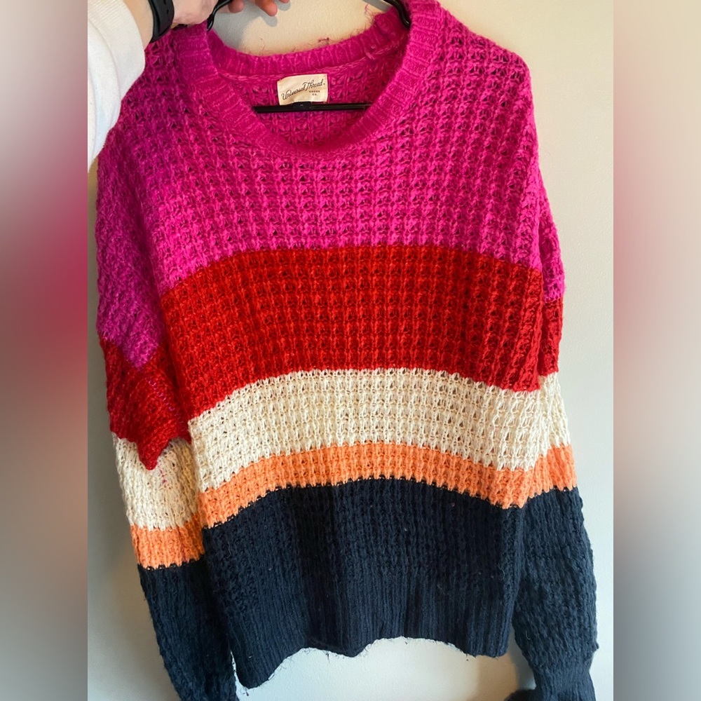 Universal thread cozy color block sweater